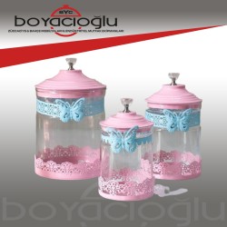 CAM-400170 3LÜ KELEBEKLİ KAVANOZ 