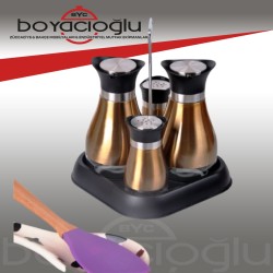 PAÇİ CAM-400475 4 PRÇ YAĞLIK TUZLUK SETİ