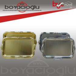 COOKER CKR3332 METAL TEPSİ 2Lİ DİKDÖRTGEN GOLD