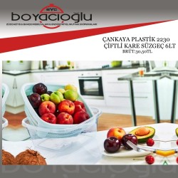 ÇANKAYA PLASTİK 2230 ÇİFTLİ KARE SÜZGEÇ 6LT