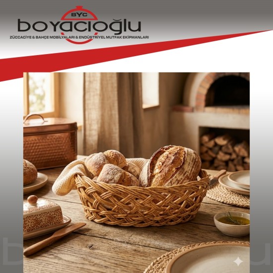 BY COMO COM-338 RATTAN EKMEK SEPETİ