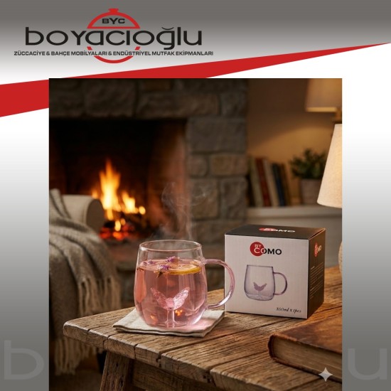 BYCOMO COM-435 FİGURLU CAM KUPA BARDAK
