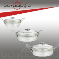 ALKAR ELOKSAL DÜZ MTL KULPLU TENCERE TK (32DEN 42E)