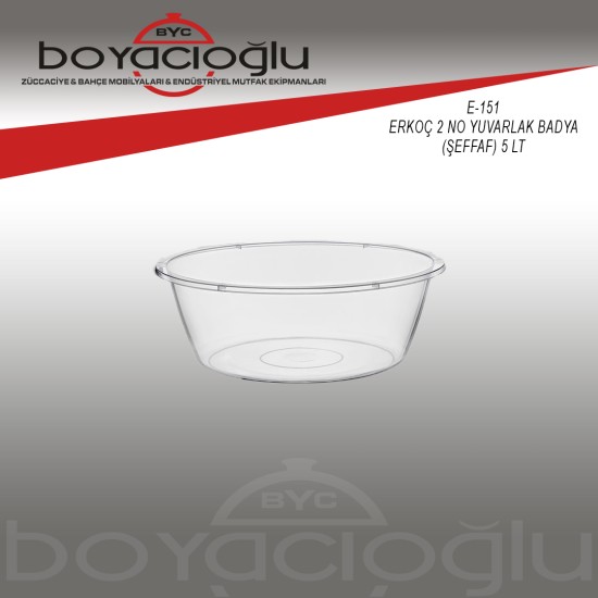 ERKOÇ E-151 2NO YUVARLAK BADYA ( ŞEFFAF) 5 LT ERKOÇ E-151 2NO YUVARLAK BADYA ( ŞEFFAF) 5 LT