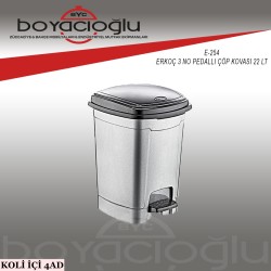 ERKOÇ E-254 3NO PEDALLI ÇÖP KOVASI 22 LT