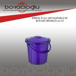 ERKOÇ E-317 5NO KAPAKLI SU KOVASI (RENKLİ) 20LT