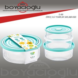 ERKOÇ E-480 3LÜ YUVARLAK SAKLAMA KABI