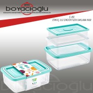 ERKOÇ E-482 3LÜ DİKDÖRTGEN SAKLAMA KABI