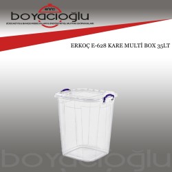 ERKOÇ E-628 KARE BAKLİYAT KOVASI 35LT ŞEFFAF