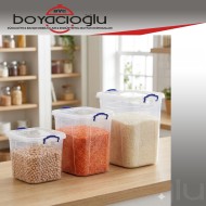 ERKOÇ E-630 KARE BAKLİYAT KOVASI 50LT ŞEFFAF