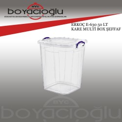 ERKOÇ E-630 KARE BAKLİYAT KOVASI 50LT ŞEFFAF