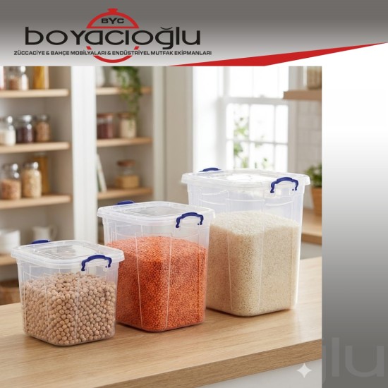 ERKOÇ E-631 KARE BAKLİYAT KOVASI 70LT ŞEFFAF