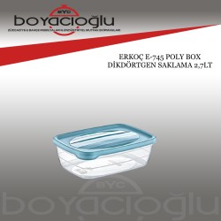 ERKOÇ E-745 POLY BOX DİKDÖRTGEN SAKLAMA 2,7LT