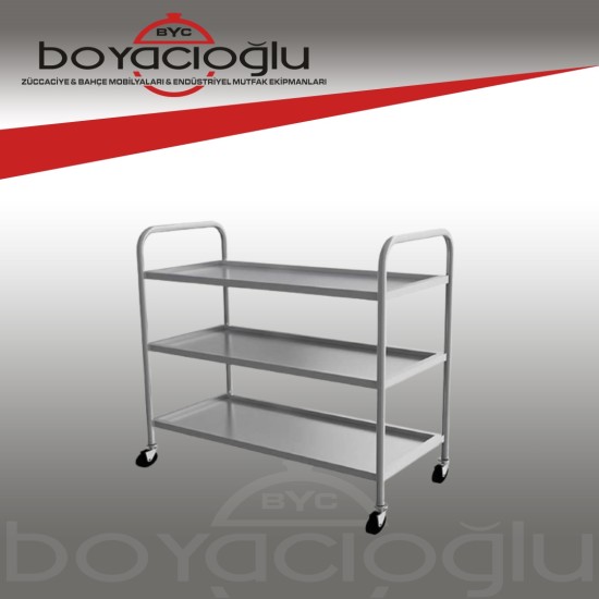 KROM SERVİS ARABASI 3 KATLI 55X86X90 KROM SERVİS ARABASI 3 KATLI 55X86X90