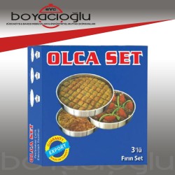 OLCA 3 LÜ ORTA FIRIN TEPSİ SET 30-34-38