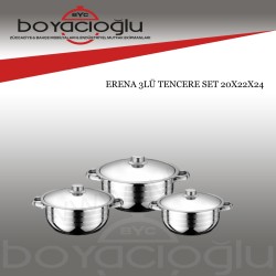 ERENA 3LÜ TENCERE SET 20X22X24