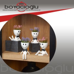 EVA5676 DEKORATİF SAKSILI ÇİÇEK ÇİM ADAM