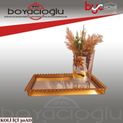 FVR-075-11 BONCUKLU AYNALI SUNUM TEPSİ KARE