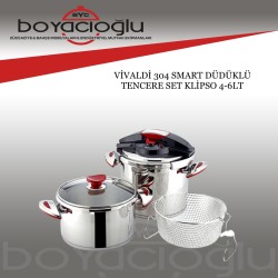 VİVALDİ 304 SMART DÜDÜKLÜ TENCERE SET KLİPSO 4-6LT