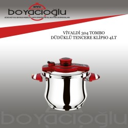 VİVALDİ 304 TOMBO DÜDÜKLÜ TENCERE KLİPSO 4LT