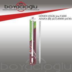GÖNEN ÇELİK 304 YASSI ADANA ŞİŞ 3LÜ(18MM 50CM)