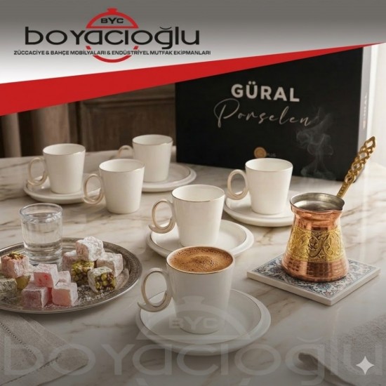GURAL BONE CARINE CROWN 6LI KAHVE FİNCAN TK.