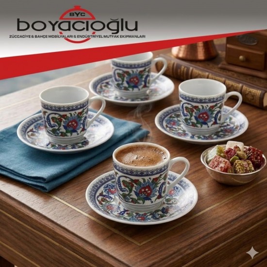 GÜRAL BONE GOZDE DOUBLE TOPKAPI 4LÜ FİNCAN TK