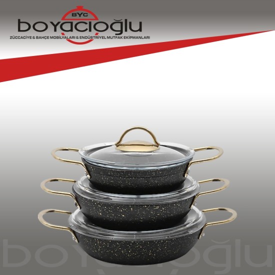 ALKAR DÖKÜM OMLET SET CAM KAPAKLI 18-20-22