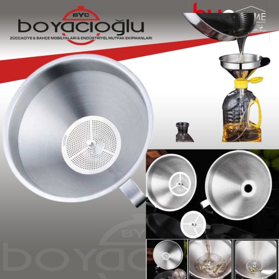 EPİNOX HUN-13 ÇELİK SÜZGEÇLİ YAĞ HUNİ 13CM Q
