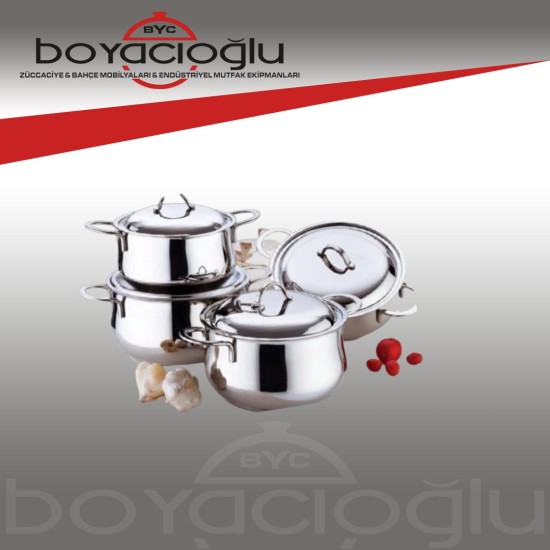 GÜLSAN LARA İNOX ÇELİK TENCERE SET 8 PRÇ.