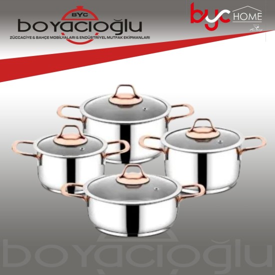 GÜLSAN İLAYDA ÇELİK TENCERE SET BAKIR 6PRÇ.