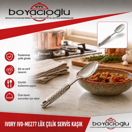 IVORY IVO-ME277 LÜX ÇELİK SERVİS KAŞIK