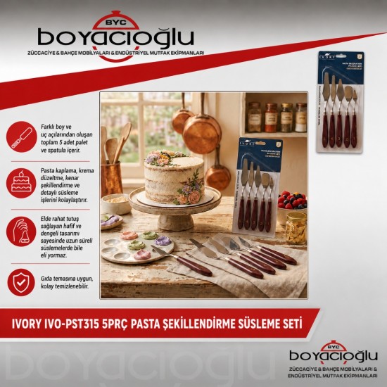 IVORY IVO-PST315 5PRÇ PASTA ŞEKİLLENDİRME SÜSLEME SETİ 