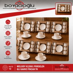 MELODY K12061 PORSALEN 6LI KAHVE FİNCAN TK