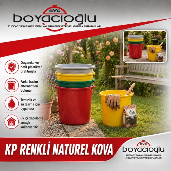 KP KRD750 RENKLİ NATUREL KOVA 3NO 12LT