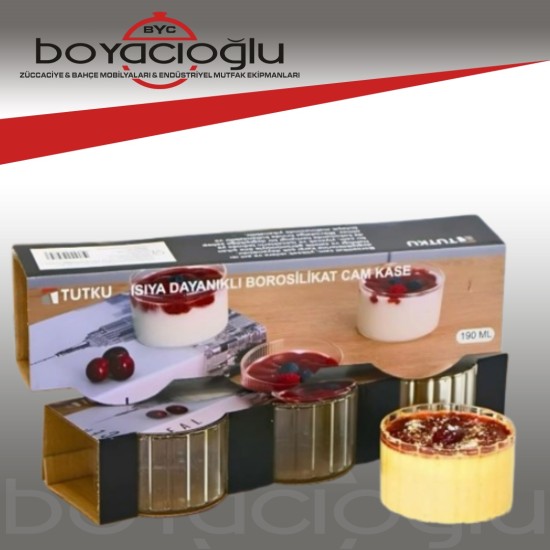 TUTKU BOROSİKLAT CAM KASE 3LÜ