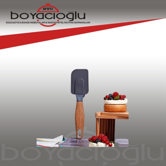 0021 WOODEN SİLİKON SPATULA 0021 WOODEN SİLİKON SPATULA