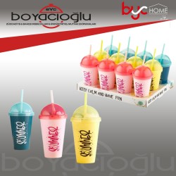 QLUX L-00850 SUMMER PİPETLİ BARDAK