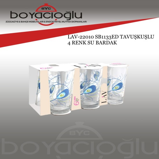 LAV-22010 SB1133ED TAVUŞKUŞLU 4 RENK SU BARDAK LAV-22010 SB1133ED TAVUŞKUŞLU 4 RENK SU BARDAK