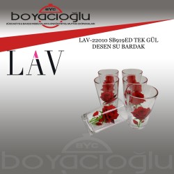 LAV-22010 SB919ED TEK GÜL DESEN SU BARDAK