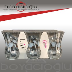 LAV-30020 OPTSB856ED BEYAZ YALDIZ DESEN ÇAY BARDAK