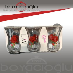 LAV-30020 OPTSB919ED TEK GÜL DESEN ÇAY BARDAK