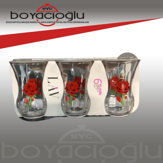 LAV-30020 OPTSB919ED TEK GÜL DESEN ÇAY BARDAK LAV-30020 OPTSB919ED TEK GÜL DESEN ÇAY BARDAK