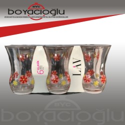 LAV-30020 SB1306ED ÇİÇEK DESEN ÇAY BARDAK