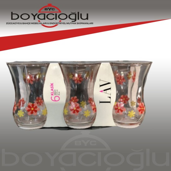 LAV-30020 SB1306ED ÇİÇEK DESEN ÇAY BARDAK LAV-30020 SB1306ED ÇİÇEK DESEN ÇAY BARDAK