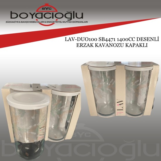 LAV-DUO140 SB4471 1400CC DESENLİ ERZAK KAVANOZU KAPAKLI LAV-DUO140 SB4471 1400CC DESENLİ ERZAK KAVANOZU KAPAKLI