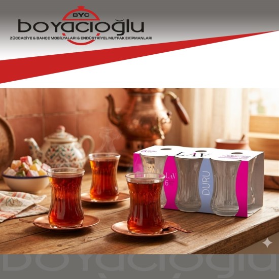 LAV-DUR306OPTE DURU OPTİKLİ ÇAY BARDAK 6LI