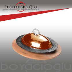 LAVA DÖKÜM BAKIR KAPAKLI DÖNER TAVAĞI ALTLIKLI