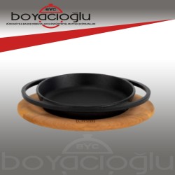 LAVA DÖKÜM MİNİ YUVARLAK ÇAP 16 TAVA ALTLI 