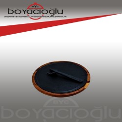 LAVA DÖKÜM AHŞAP SERVİS TABAĞI PLAKALI 30CM
